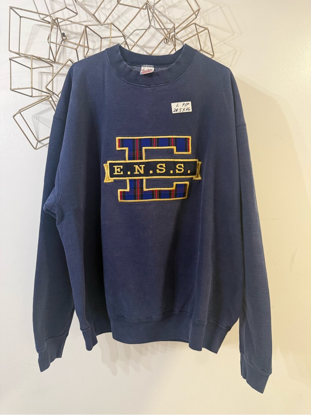 Fruit of the Loom Navy Crewneck Sweatshirt with Multicolor E.N.S.S. Appliqué